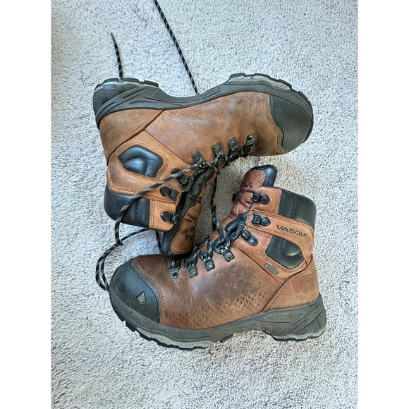 Vasque Vibram Mens Hiking Boots Size 7M Brown/Black Leather Lace Up 716M - Picture 9 of 13